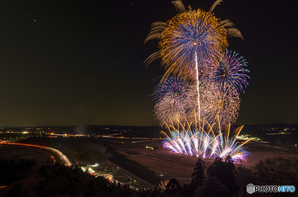 辰ノ口さくら祭り花火