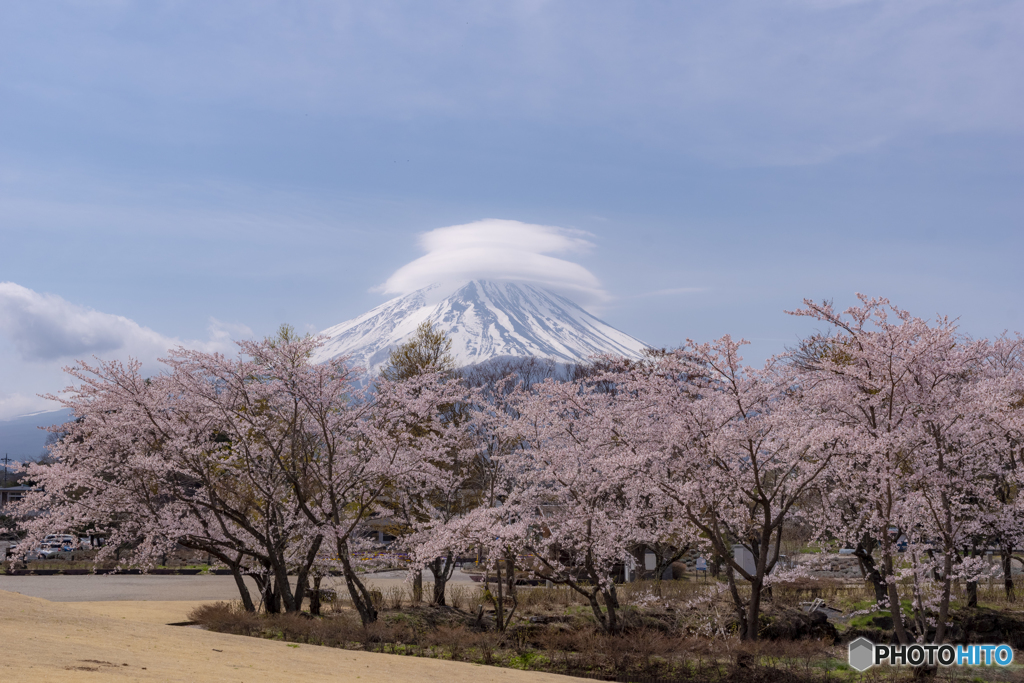 桜の園と笠雲