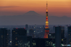 東京タワーと富士山