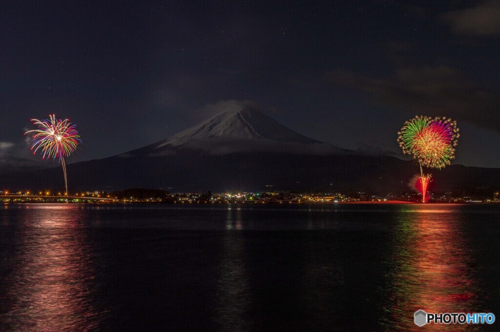 河口湖冬花火４