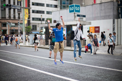 銀座で跳ねる