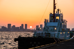 大黒ふ頭　夕日
