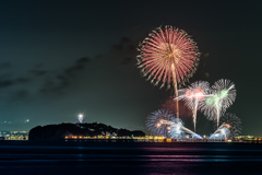 ふじさわ江の島花火大会を葉山から撮る