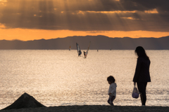 逗子海岸　親子