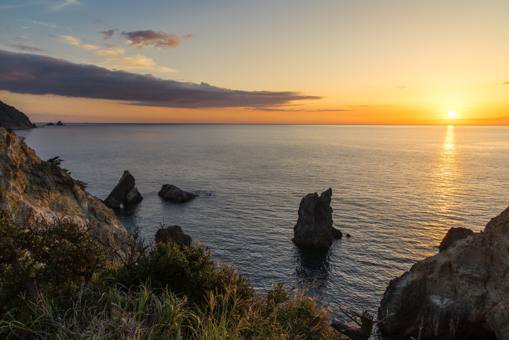 黄金崎夕景