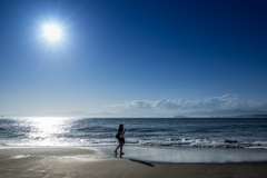 台風18号あとの森戸海岸