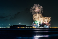 ふじさわ江の島花火大会を葉山から撮る