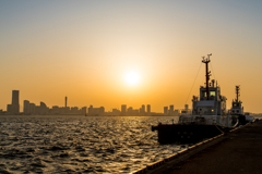 大黒ふ頭　夕日