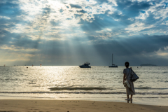 森戸海岸の天使の梯子