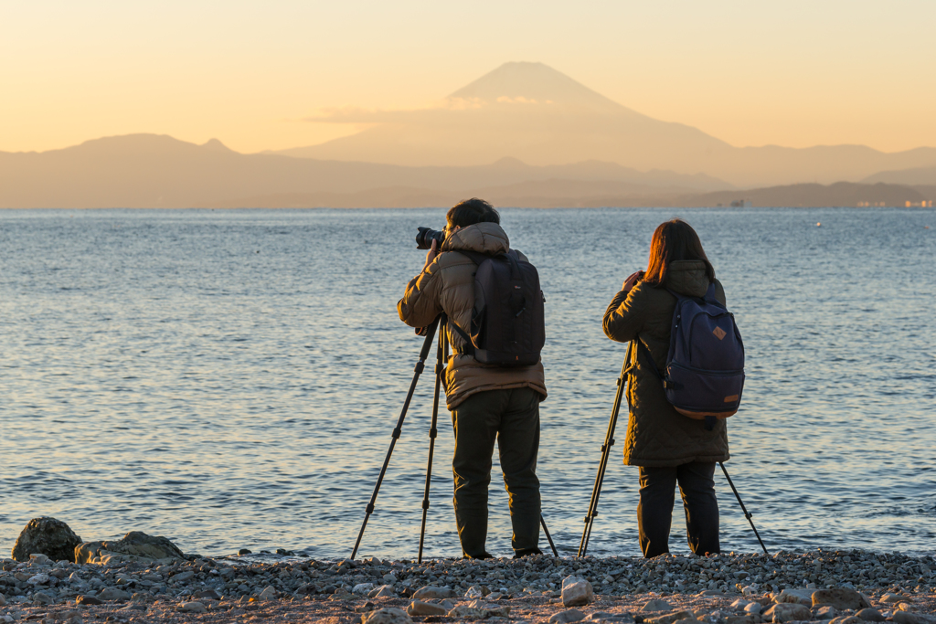 森戸海岸の富士山