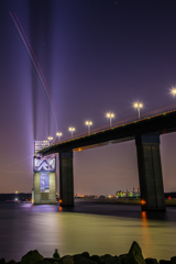 ゲートブリッジ＆飛行機の光跡