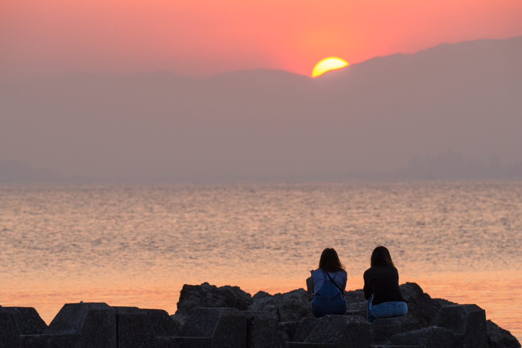 森戸海岸　夕景