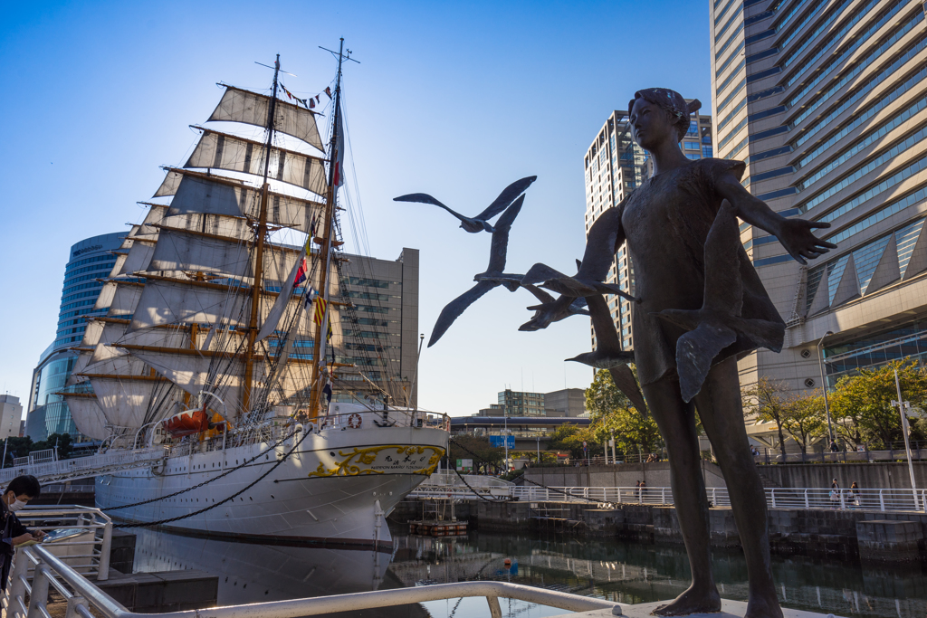 帆船日本丸　総帆展帆・満船飾