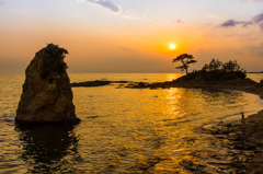 立石海岸夕景