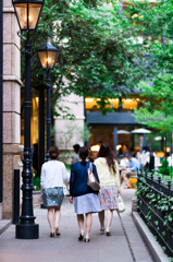 丸の内街灯と新緑