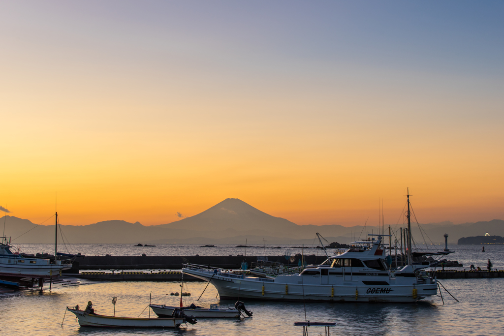 真名瀬漁港・夕景
