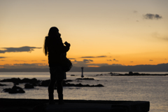 森戸海岸の黄昏れ