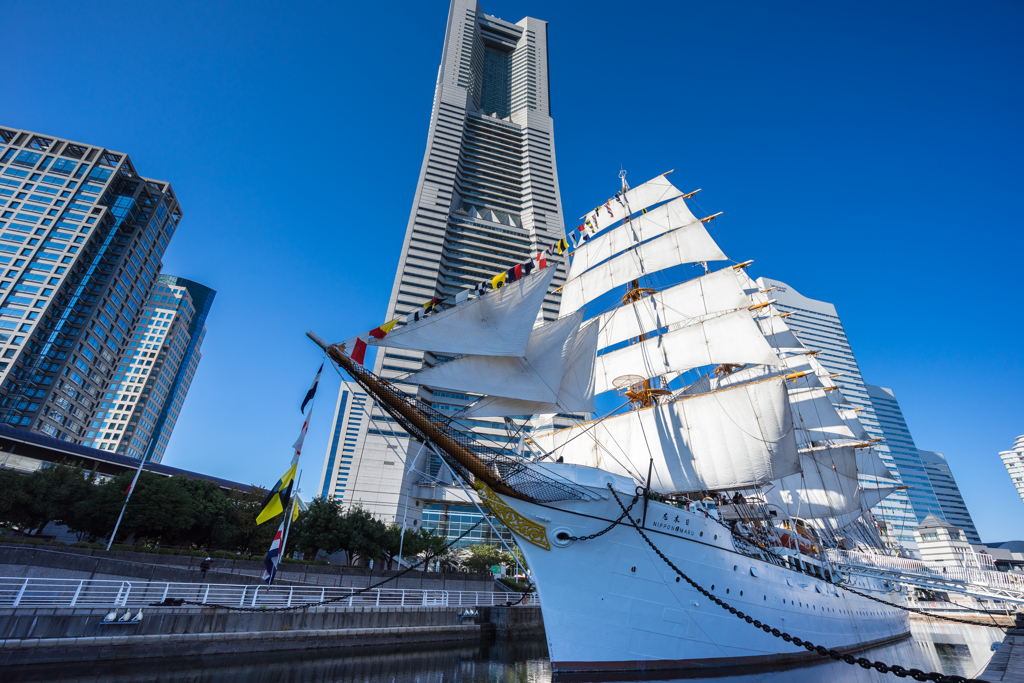 帆船日本丸　総帆展帆・満船飾