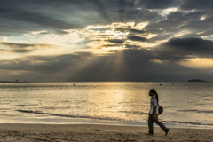 森戸海岸の天使の梯子
