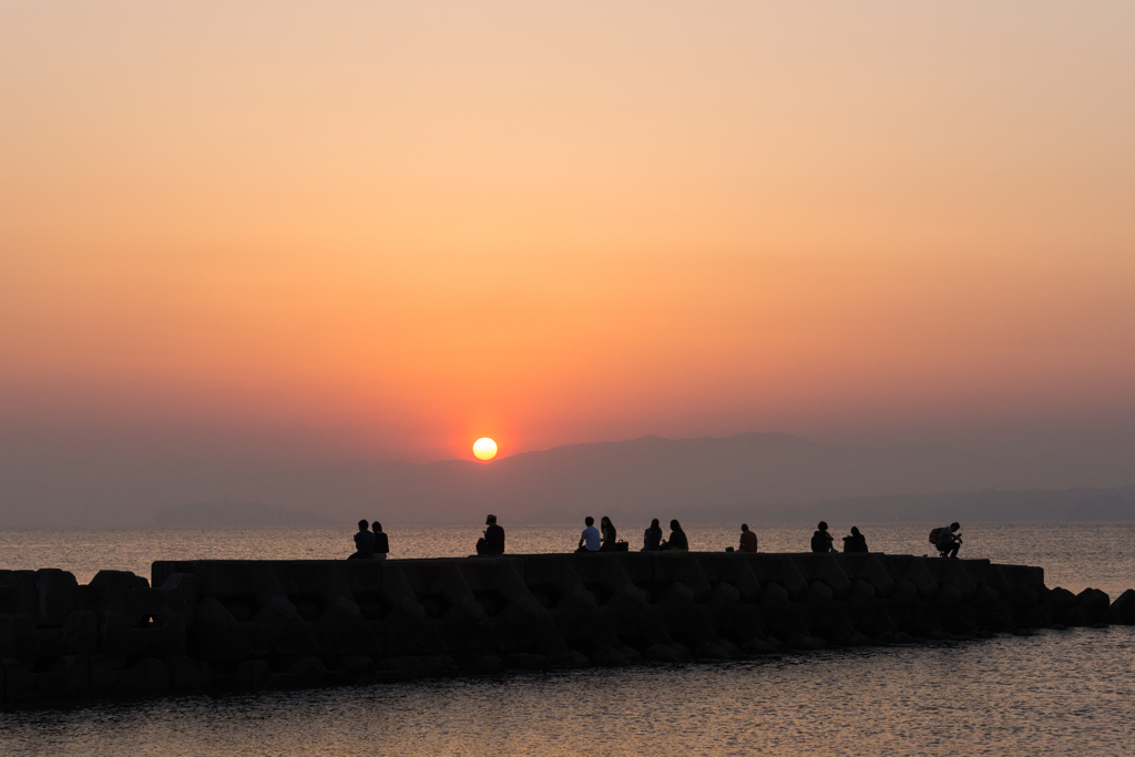 森戸海岸　夕景