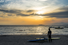 森戸海岸の夕景