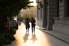 夕陽のあたる丸の内