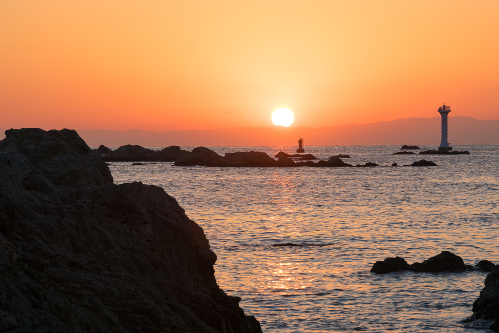 森戸海岸夕景