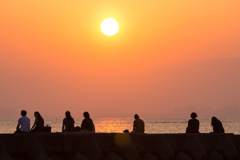 森戸海岸　夕景