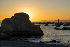 裕次郎灯台と夕陽