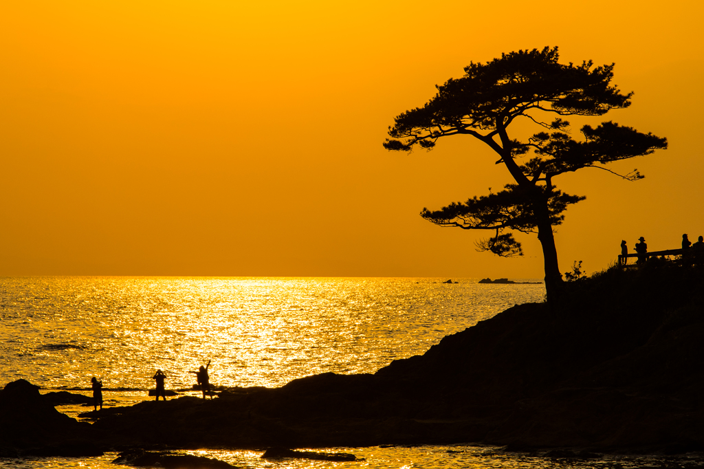 立石海岸夕景