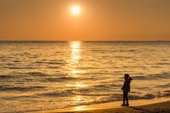 夕刻の七里ヶ浜