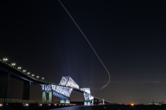 ゲートブリッジ＆飛行機の光跡