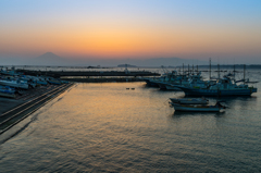 真名瀬漁港夕景