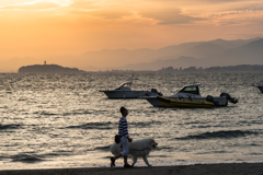 森戸海岸夕景