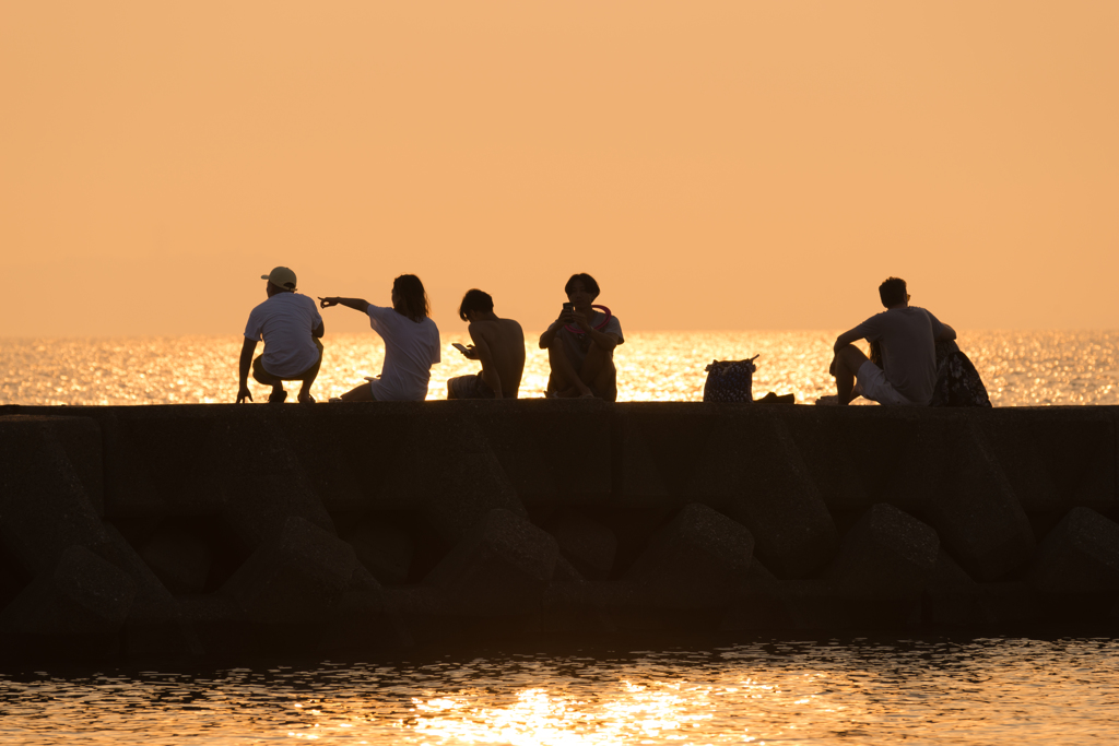 森戸海岸夕景