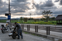 朝霧高原の光のシャワー