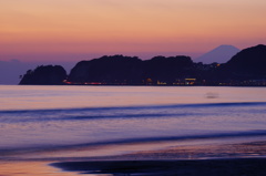 材木座海岸から富士山を望む