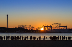 海の公園　初日の出