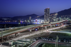 長崎　夜景　旭大橋