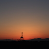 夕焼けとキリン