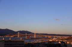 白鳥大橋夕日