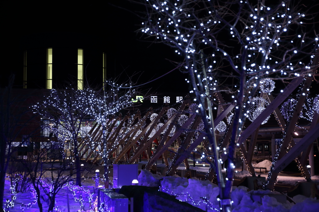 函館駅前の夜