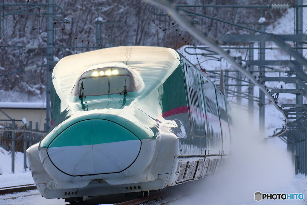 一時間後　雪がチラチラ