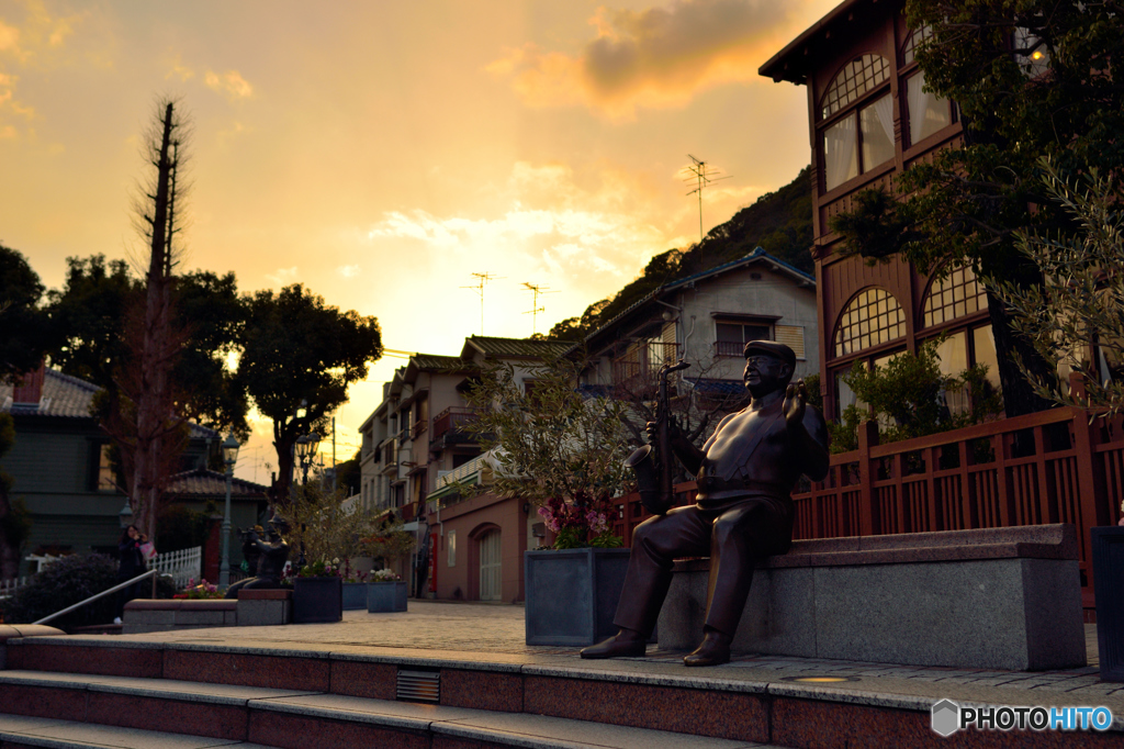 異人館街の夕暮れ