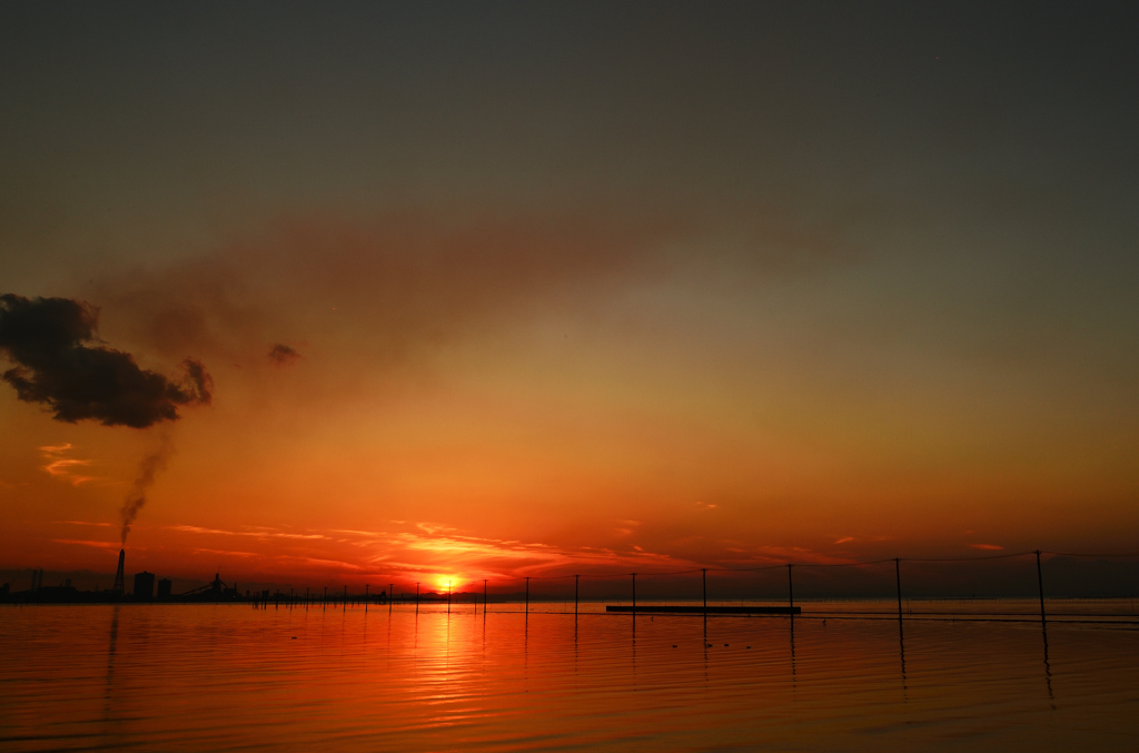 東京湾の落日