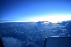 上空の夕暮れ