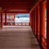 厳島神社　赤のグラデーション