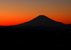 湘南平より富士の夕景