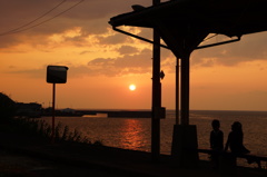 夕日 駅 瀬戸内海