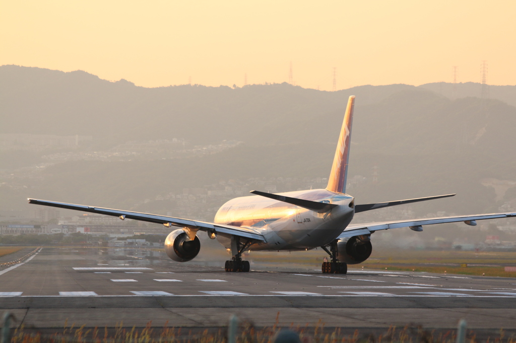 夕空に向かって